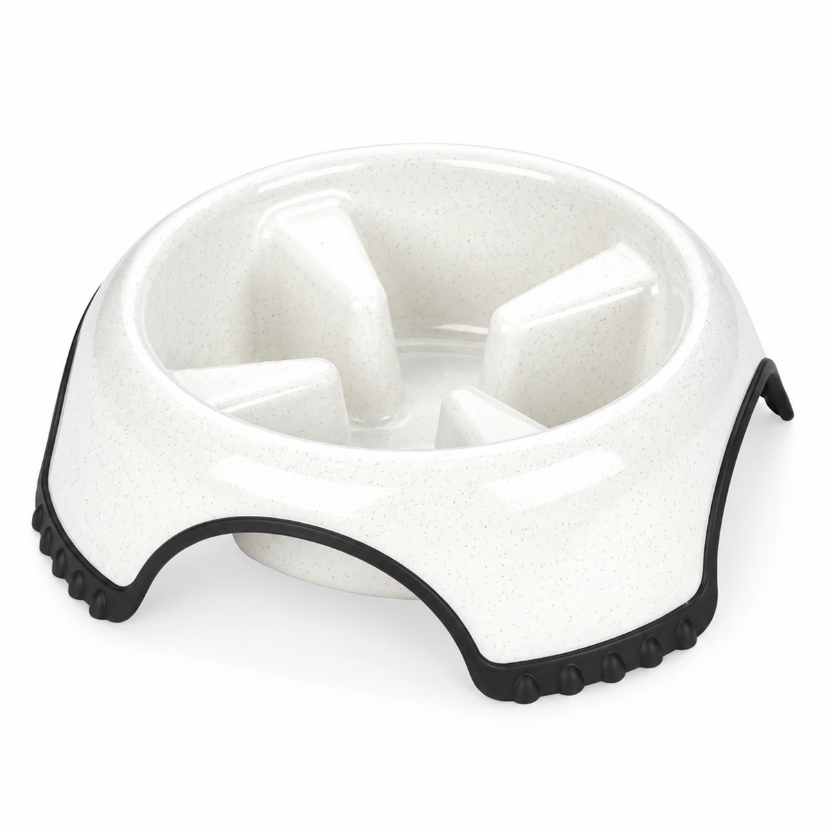 Front of JW Pet Skid Stop Slow Feed Dog Bowl Assorted Medium