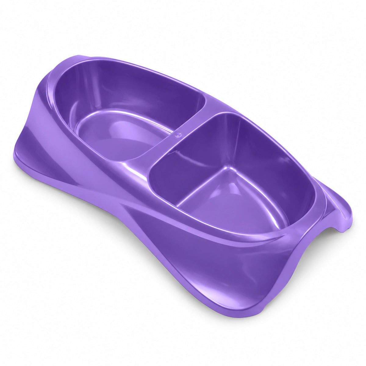 Front of Van Ness Plastics Lightweight Double Dish for Cats Assorted Medium