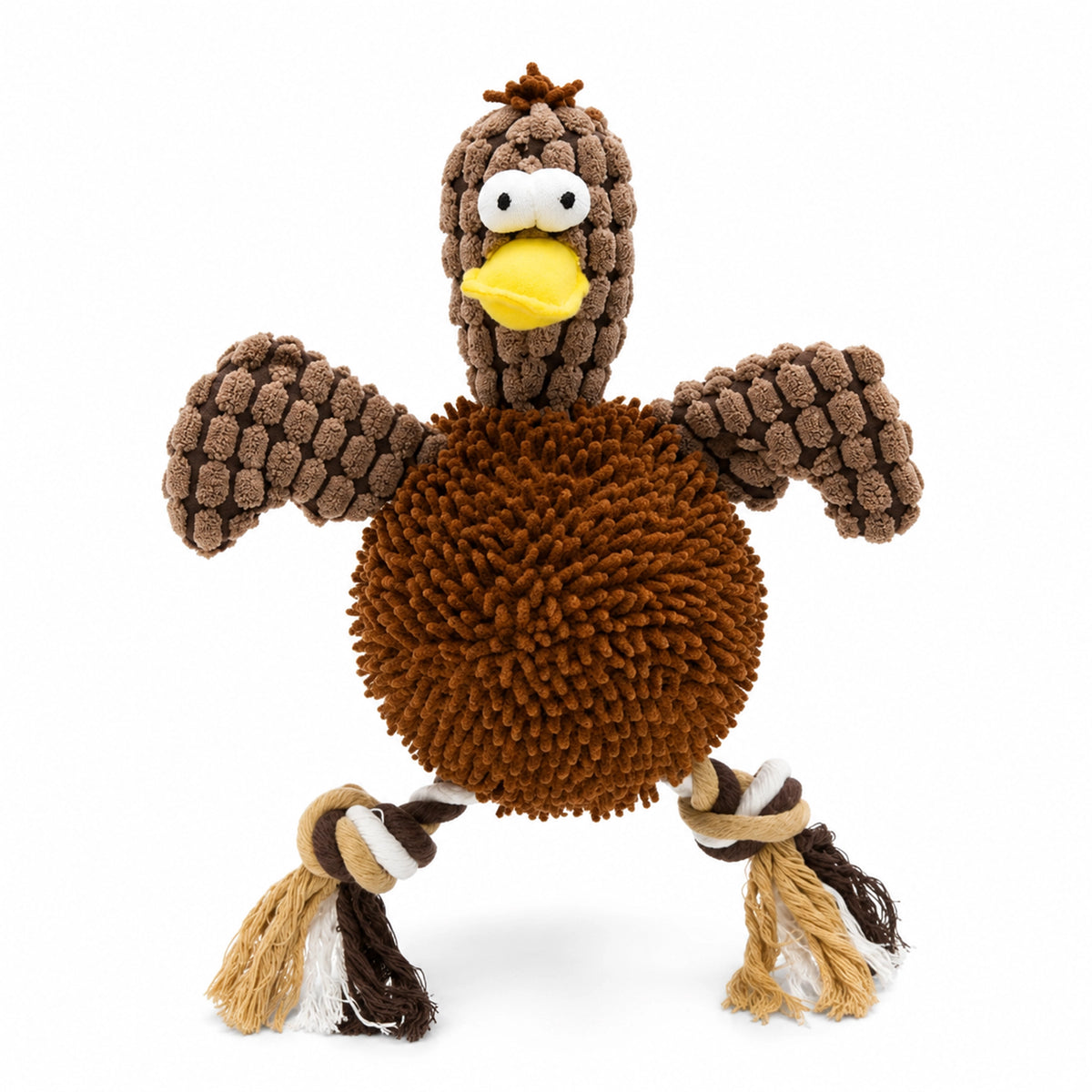 Front of Spot Giggler Plush Dog Toy Chicken Assorted 12-in