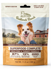 Badlands Ranch Superfood Complete Air-Dried Dog Food Wild Fish & Turkey 11.5-oz