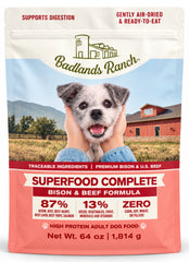 Badlands Ranch Superfood Complete Air-Dried Dog Food Bison & Beef 64-oz