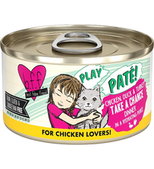 Weruva B.F.F. PLAY Paté Chicken, Duck & Turkey Take A Chance Dinner in a Hydrating Purée Wet Cat Food 2.8-oz