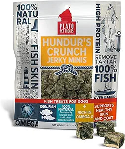 Plato Hundur's Crunch Jerky Minis Fish Dog Treats 3.5-oz, Kwik Pets