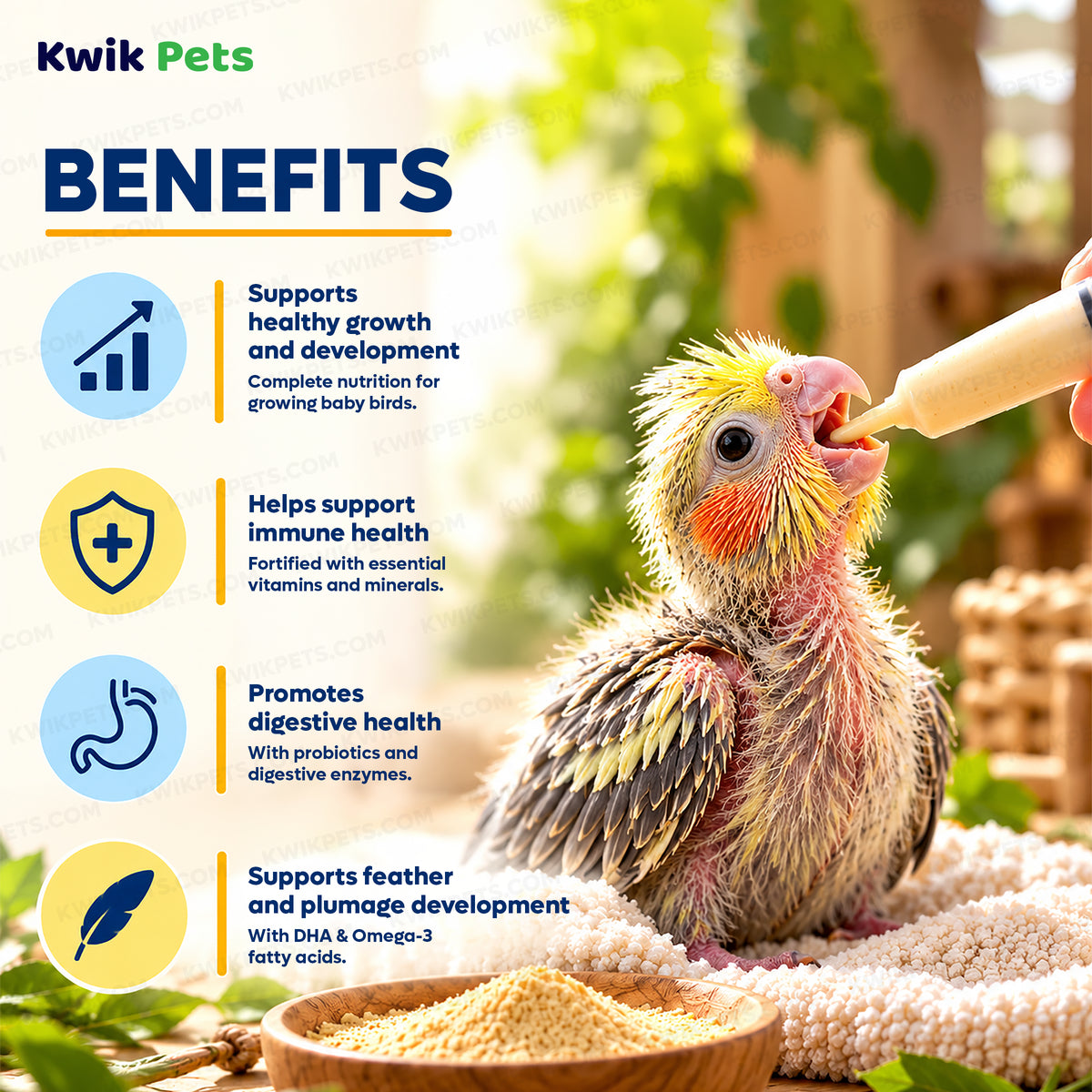 Benefits of Kaytee Exact Handfeeding Formula for Baby Birds 7.5-oz