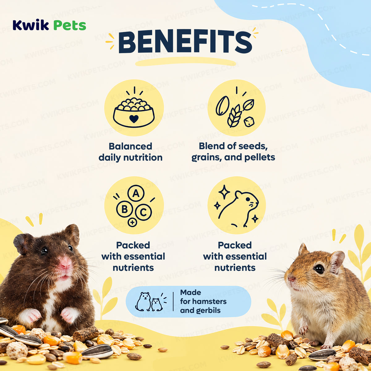 Benefits of Kaytee Supreme Hamster & Gerbil Food 2-lb