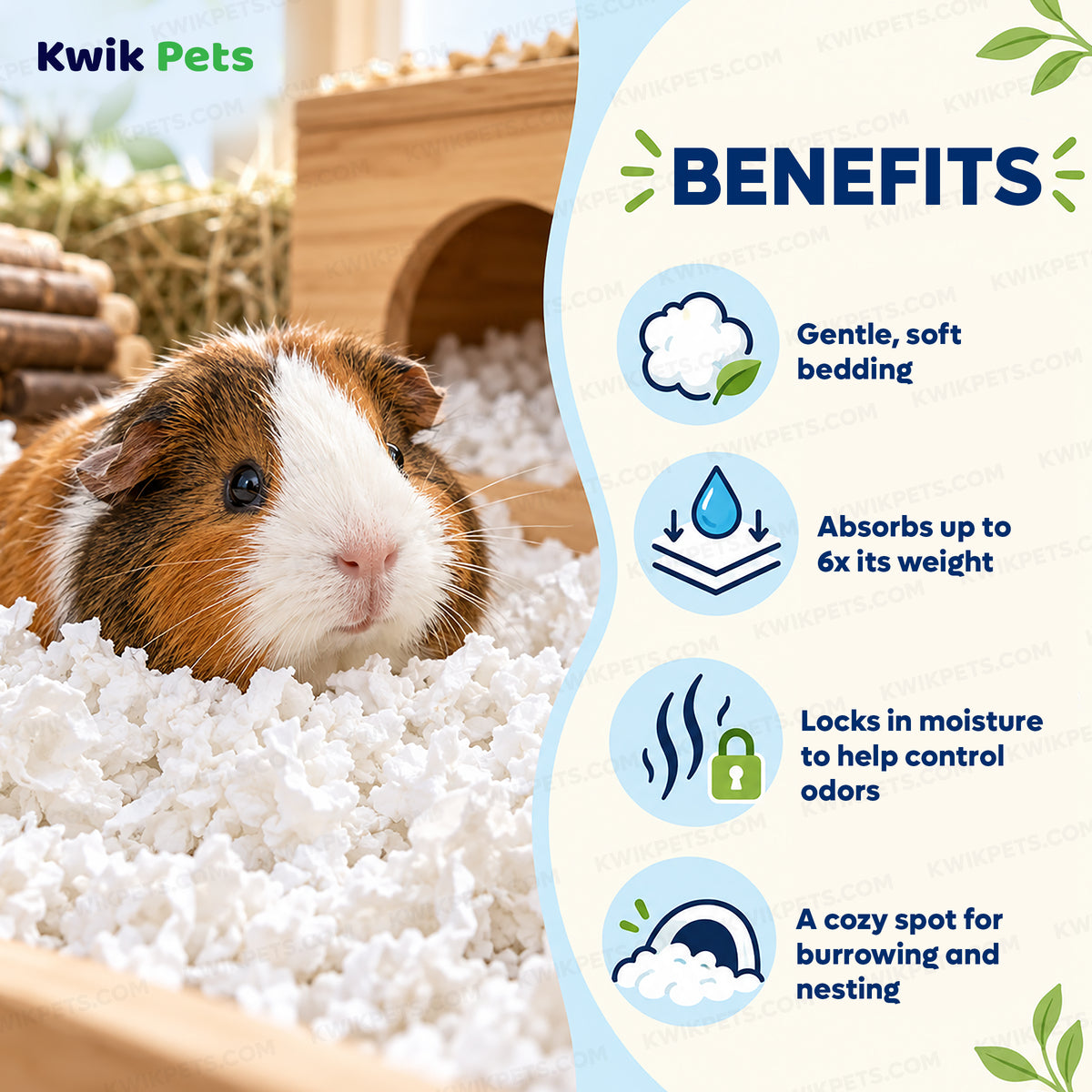 Benefits of Kaytee Clean & Cozy White Paper Small Animal Bedding 49.2 Liters