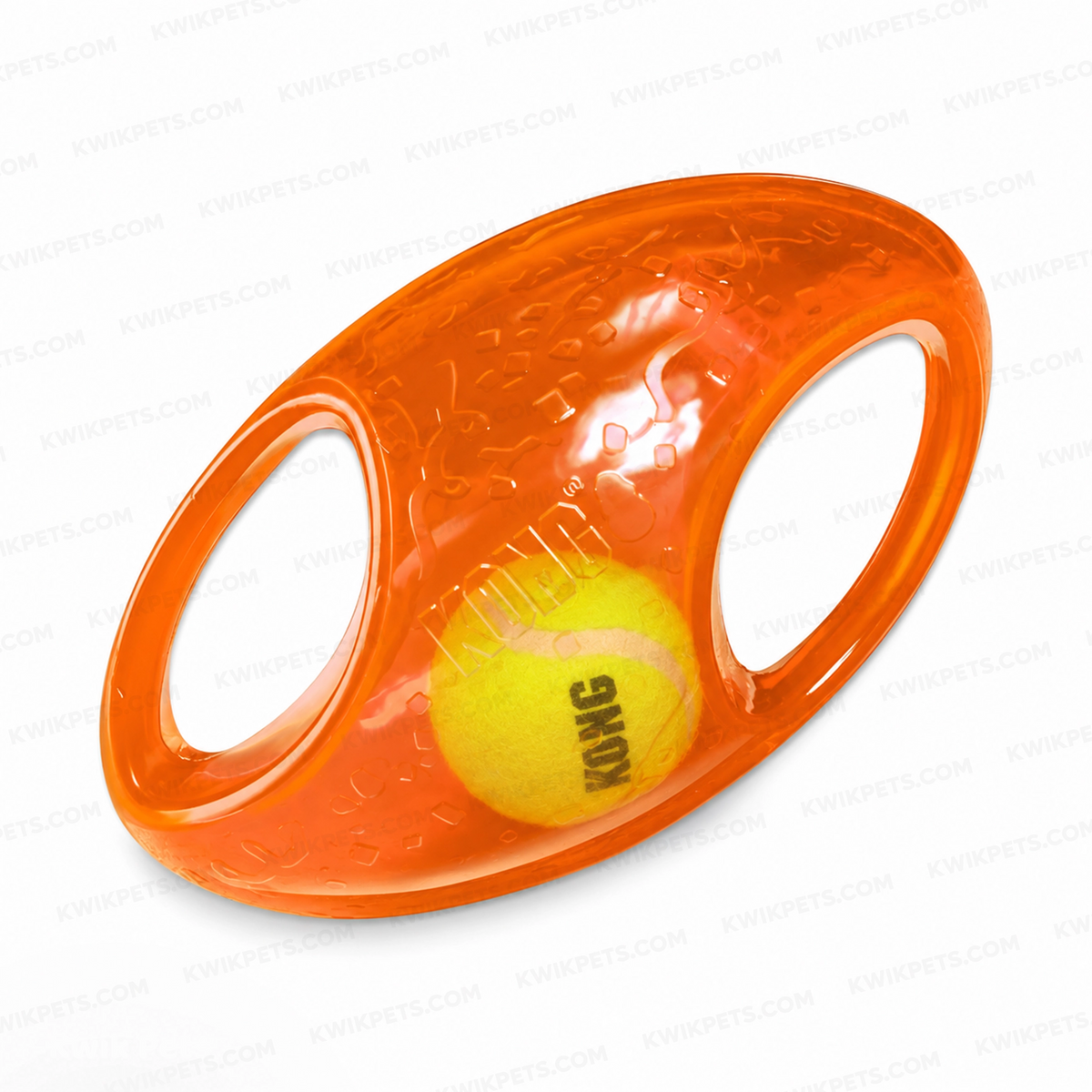 Front 2 of KONG Jumbler Dog Toy Football Assorted Medium/Large