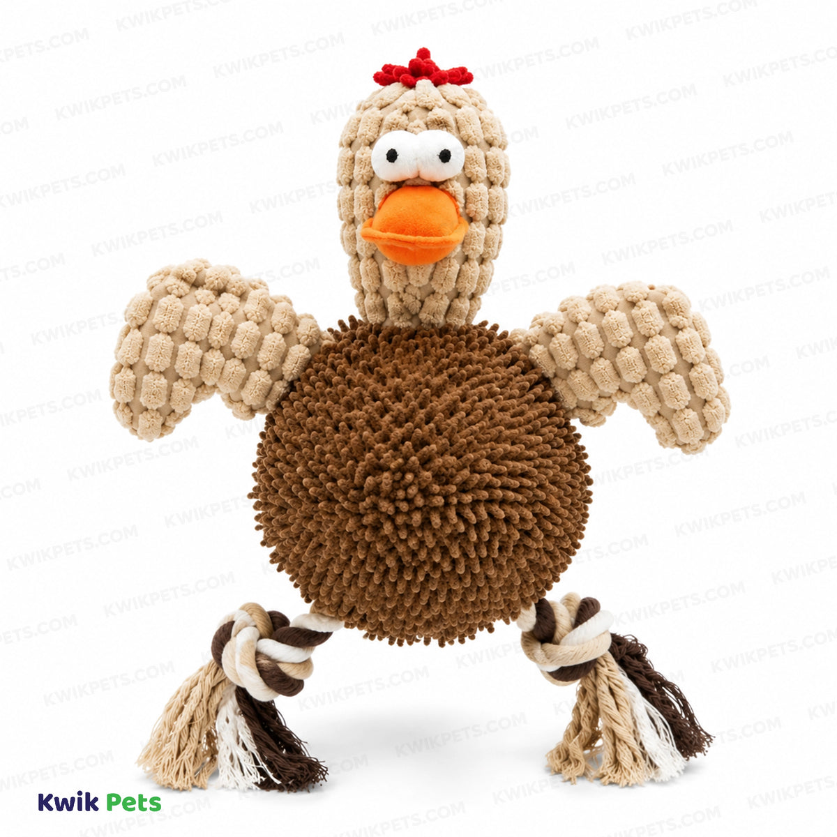 Front 2 of Spot Giggler Plush Dog Toy Chicken Assorted 12-in