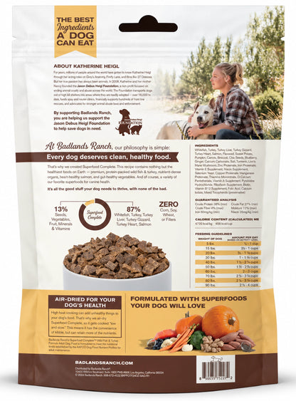 Back of Badlands Ranch Superfood Complete Air-Dried Dog Food Wild Fish & Turkey 24-oz