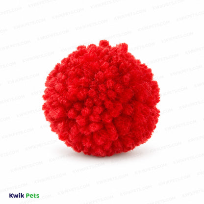 Front 2 of Spot Wool Pom Poms Cat Toy with Catnip Assorted 4 Count 1.5-in