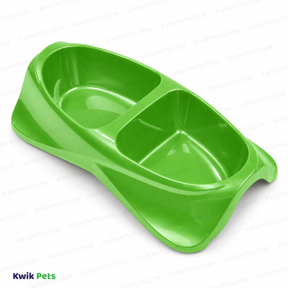 Front 3 of Van Ness Plastics Lightweight Double Dish for Cats Assorted Large