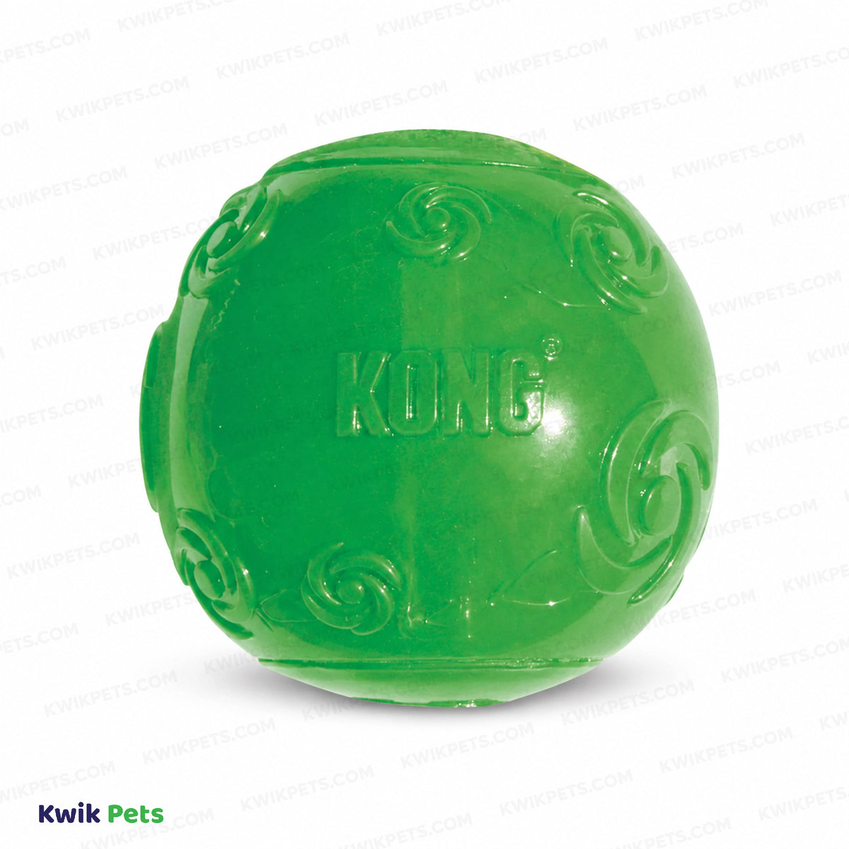 Front 2 of KONG Squeezz Ball Dog Toy Color Assorted Large