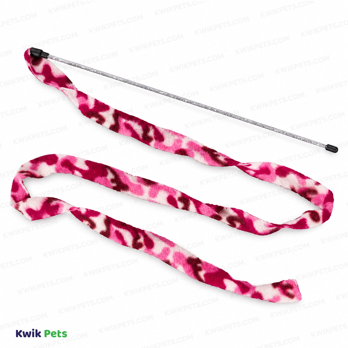Front 1 of Ethical Pet Cat Prancer Fleece Frenzy Wand Cat Toy Assorted One Size