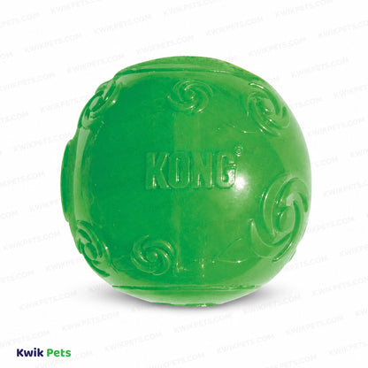 Front 2 of KONG Squeezz Ball Dog Toy Color Assorted XL