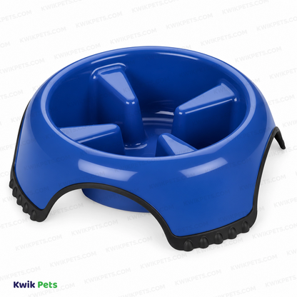 Front 2 of JW Pet Skid Stop Slow Feed Dog Bowl Assorted Large