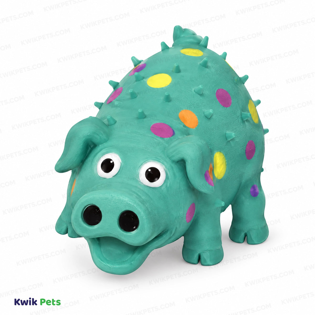 Front 2 of Multipet Globlets Latex Squeaky Pig Dog Toy Assorted 8.25-in