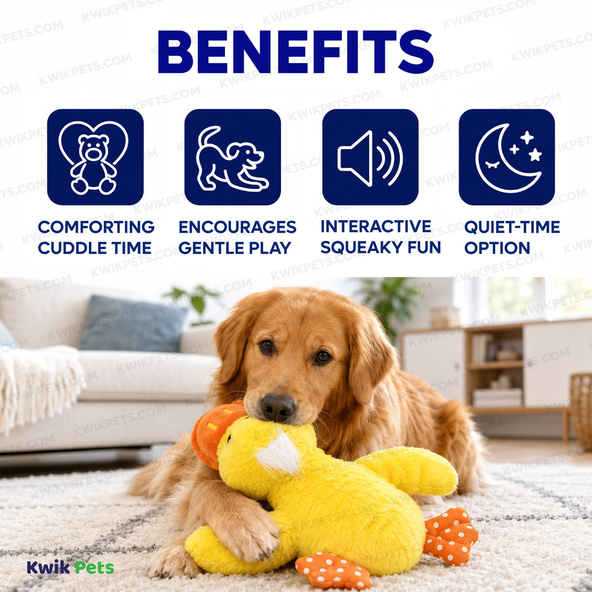 Benefits of KONG Comfort Duck Jumbo Dog Toy Assorted XL