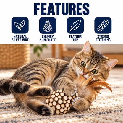 Features of Spot Silver Vine Chunky Cat Toy Assorted Tan/Brown 6-in