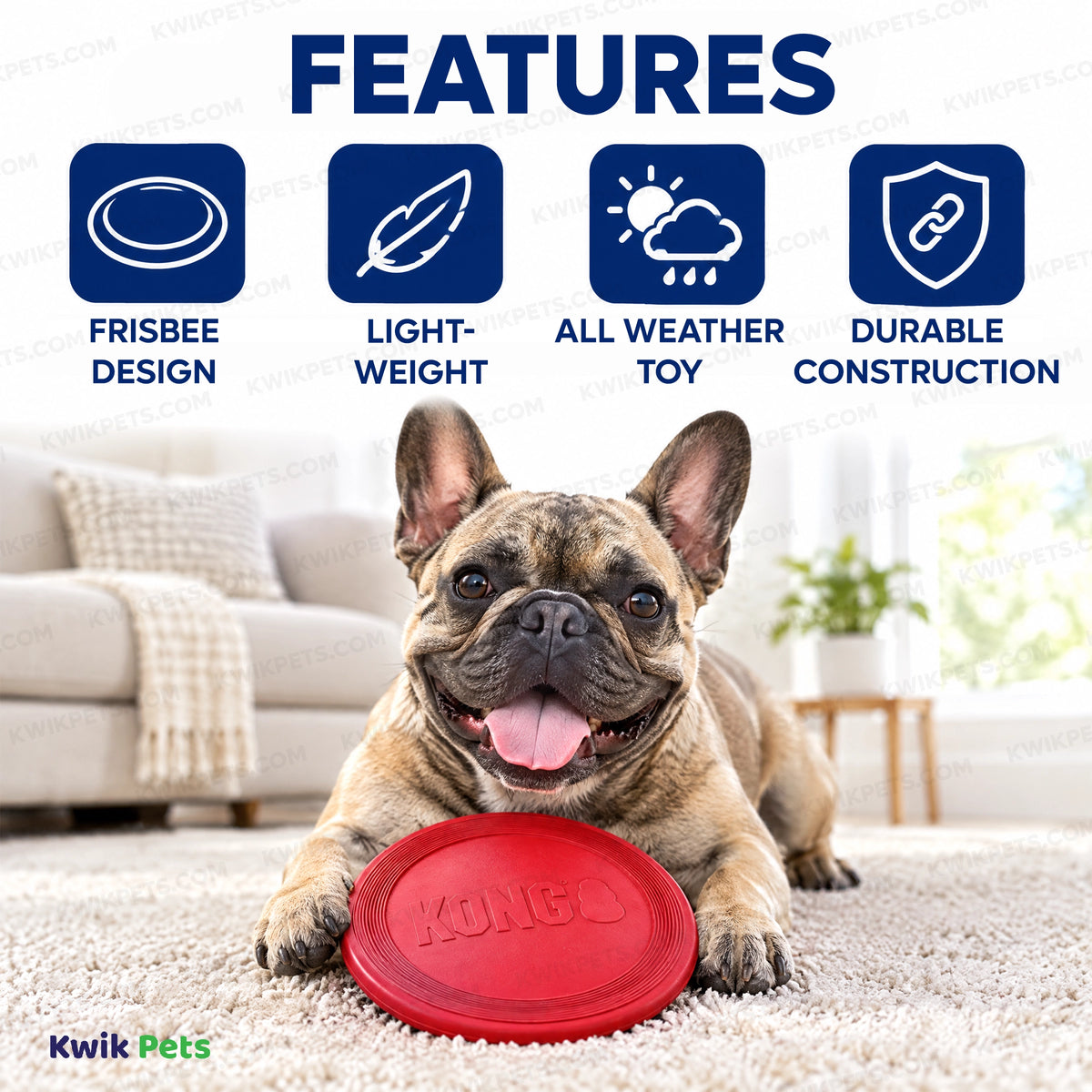 Features of KONG Puppy Flyer Dog Toy Assorted Small