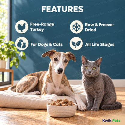 Features of Steve's Real Food Freeze-Dried Nuggets Raw Dog & Cat Food Turkey Recipe 1.25-lb