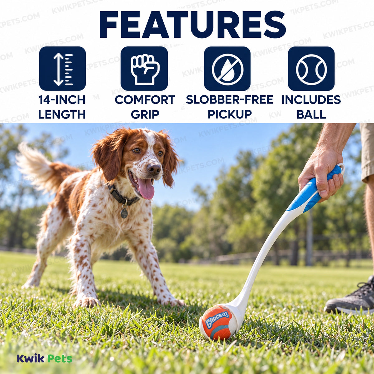 Features of Chuckit! Sport Launcher Dog Toy Assorted Medium 12-in
