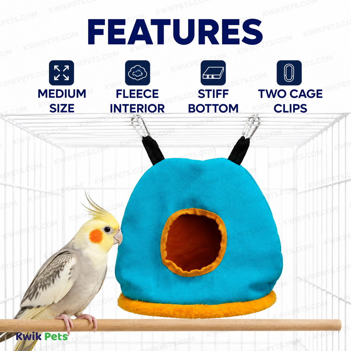 Features of Prevue Pet Products Snuggle Sack Bird Shelter Assorted Medium 