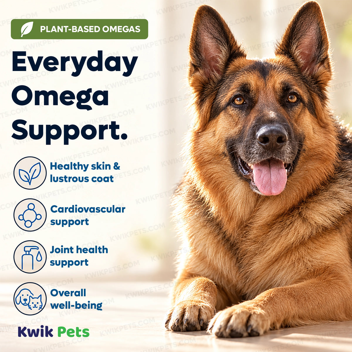 Benefits of Grizzly Omegas Plant Based Algae Plus Food Supplement for Dogs & Cats 32-oz