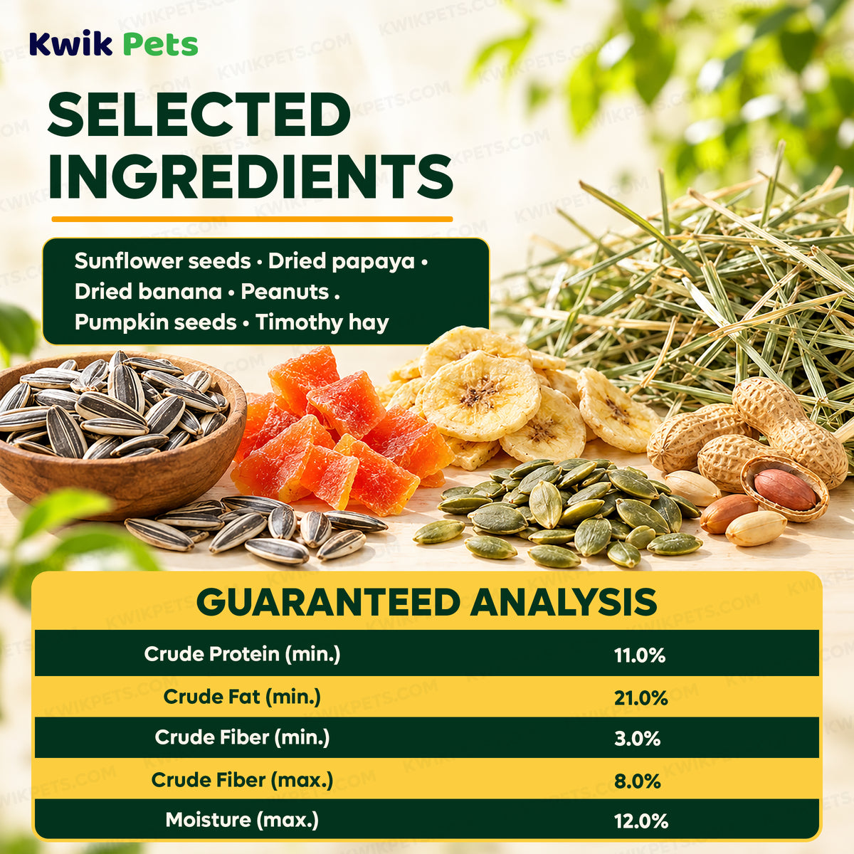 Nutrition of Kaytee Country Harvest Small Animal Treat Blend 7-oz