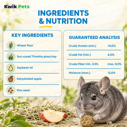 Ingredients info & Nutrition of Kaytee Timothy Biscuits Baked with Apple Small Animal Treats 4-oz