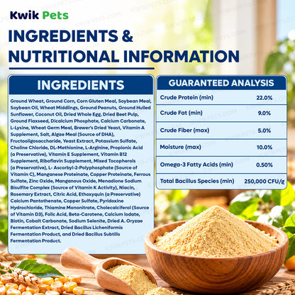 Ingredients info & Guaranteed Analysis of Kaytee Exact Handfeeding Formula for Baby Birds 7.5-oz