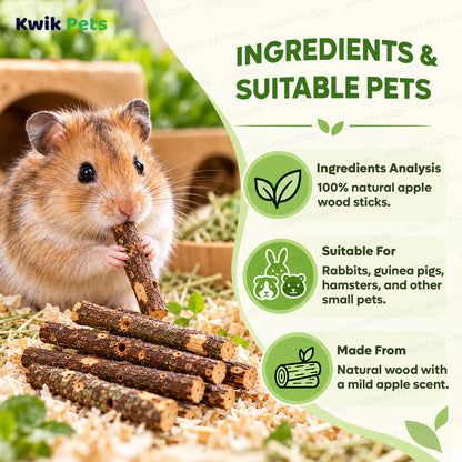 Ingredients info & suitable pets of Kaytee Apple Orchard Sticks for Small Animals 10 Count
