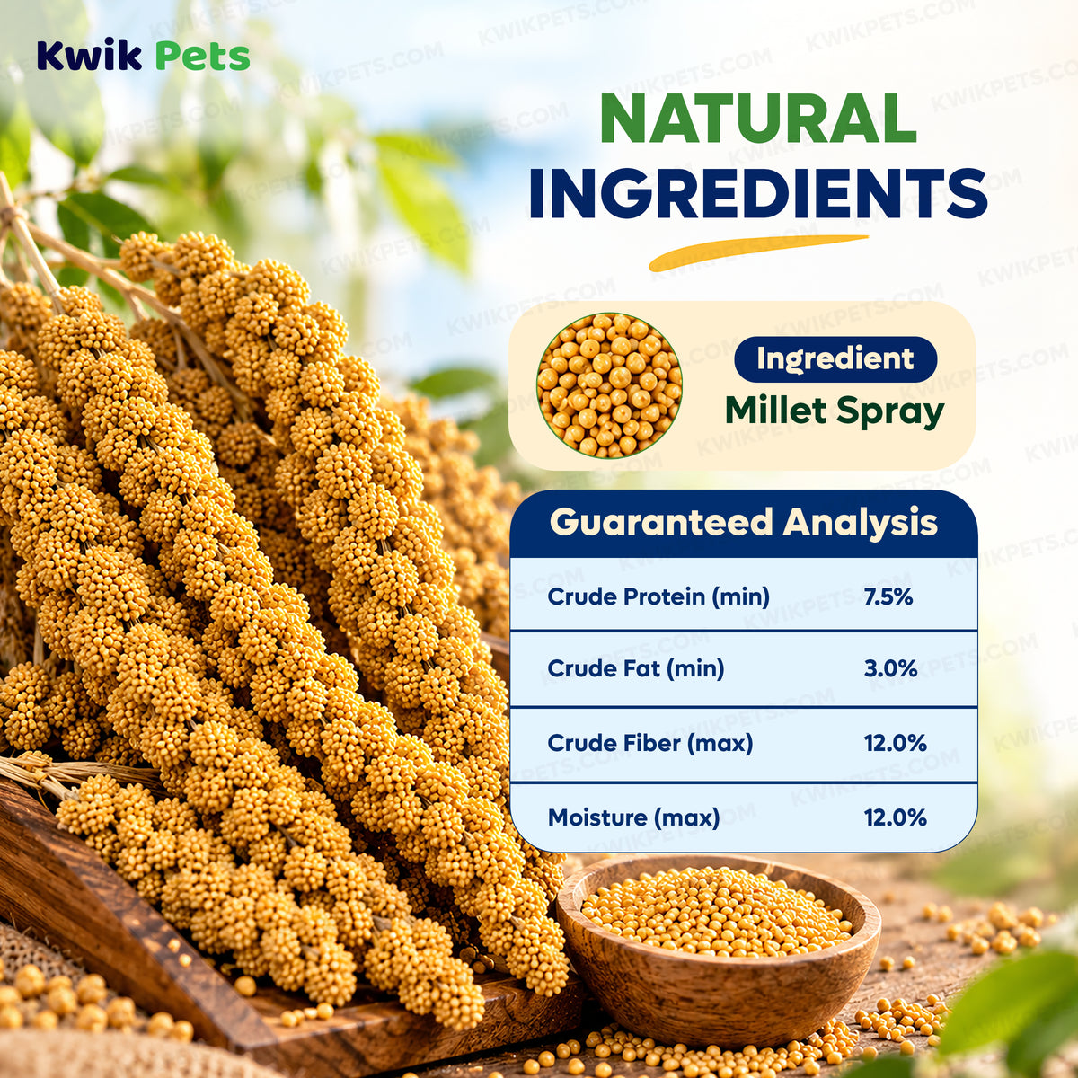Nutrition of Kaytee Natural Spray Millet Bird Treats 12 Count 7-oz