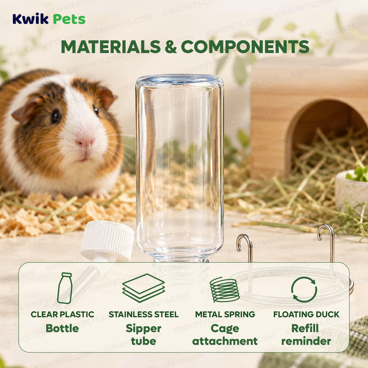 Ingredients info of Kaytee Clear Water Bottle for Small Pets 4-oz