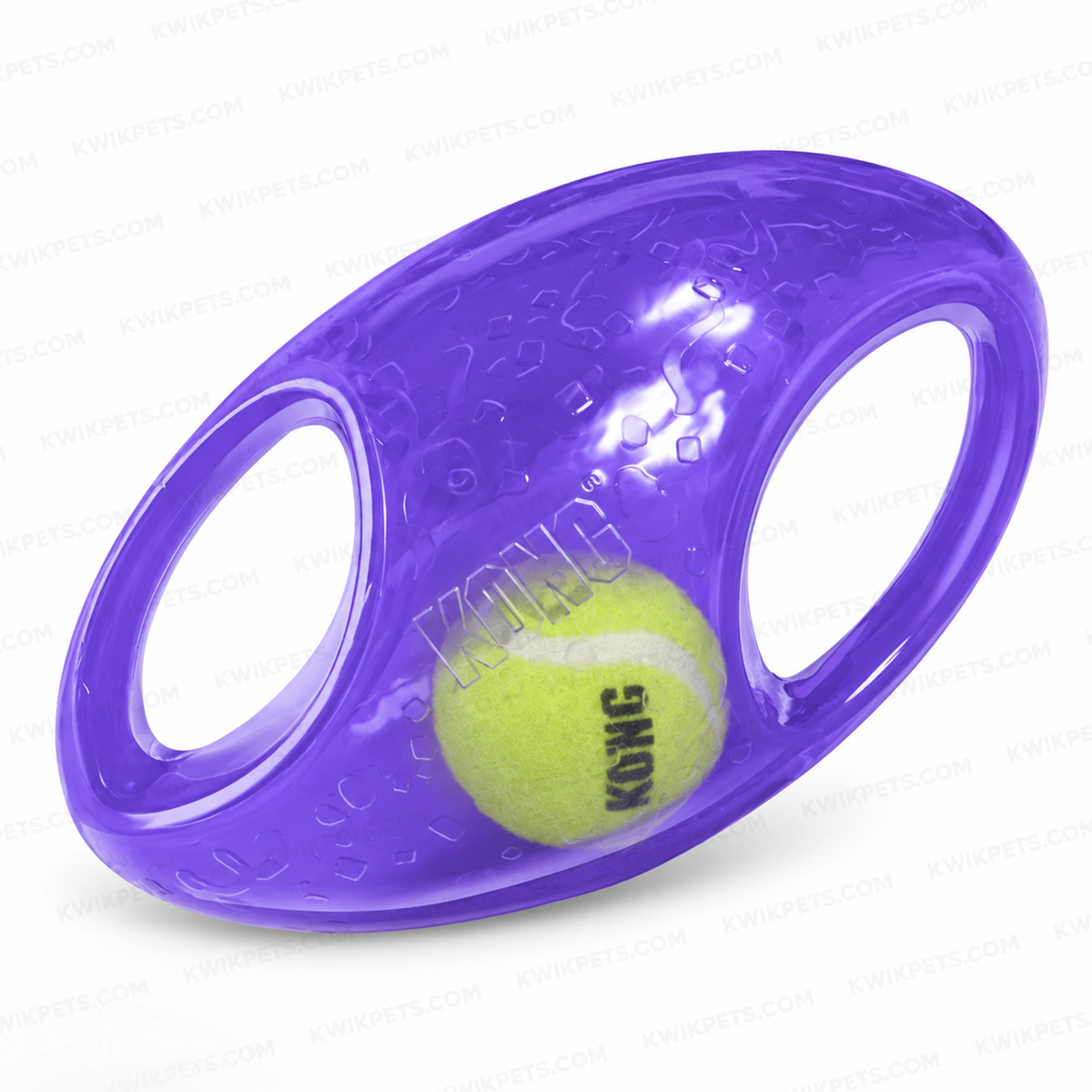 Front 3 of KONG Jumbler Dog Toy Football Assorted Medium/Large