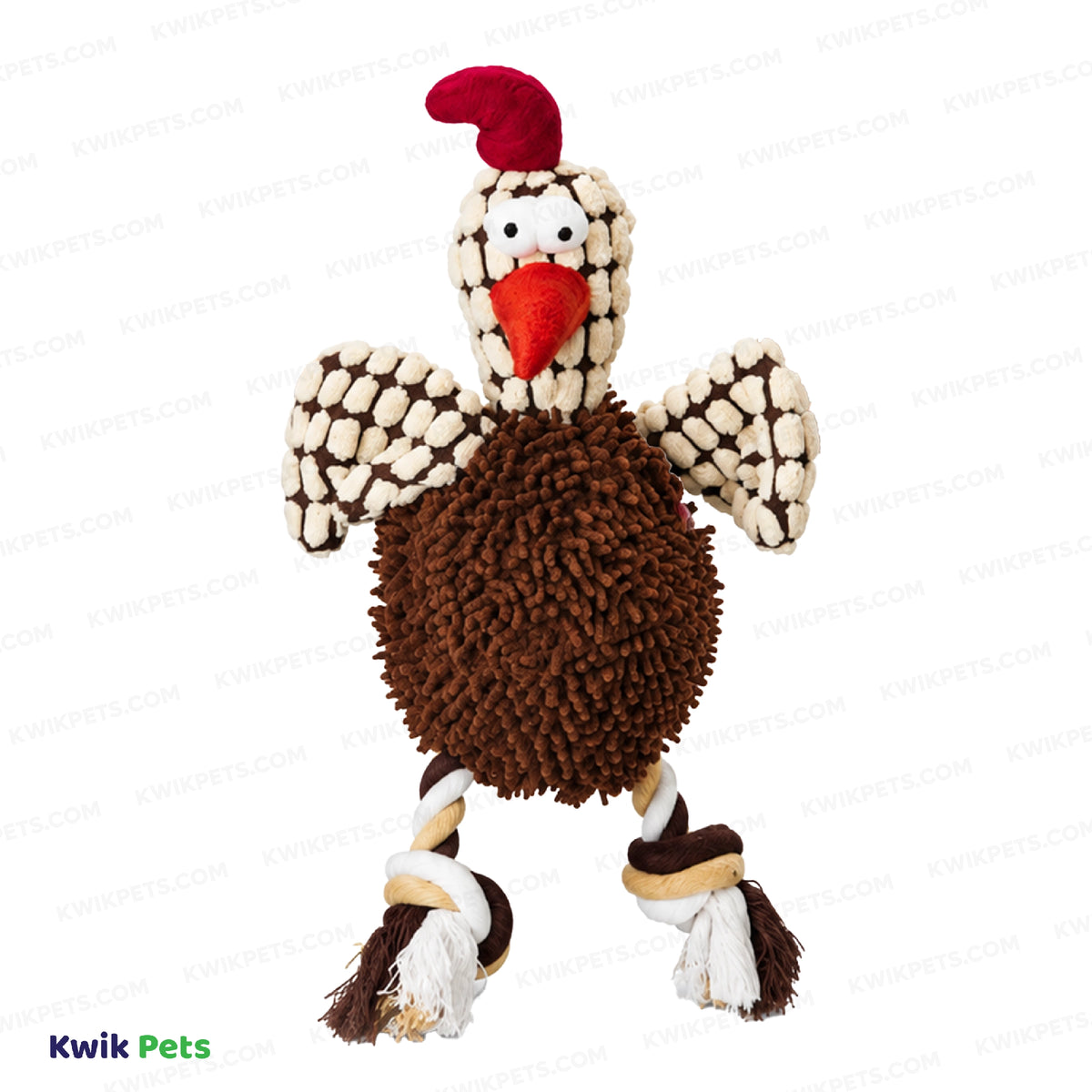 Front 3 of Spot Giggler Plush Dog Toy Chicken Assorted 12-in
