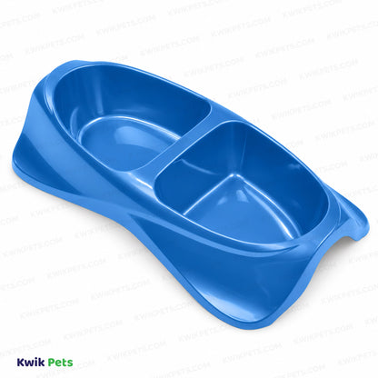 Front 2 of Van Ness Plastics Lightweight Double Dish for Cats Assorted Large