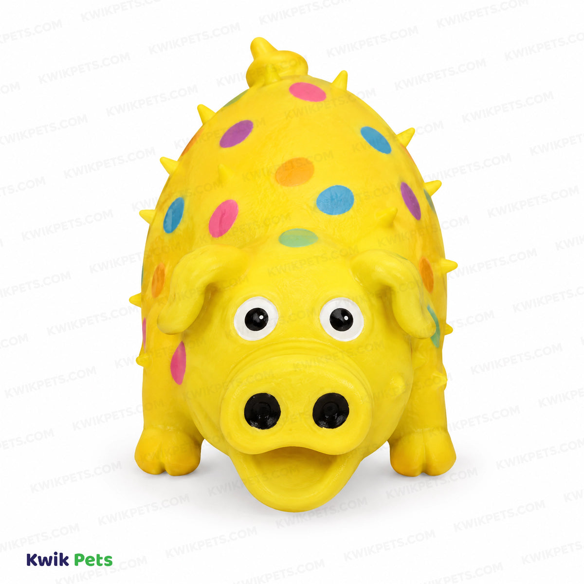 Front 3 of Multipet Globlets Latex Squeaky Pig Dog Toy Assorted 8.25-in
