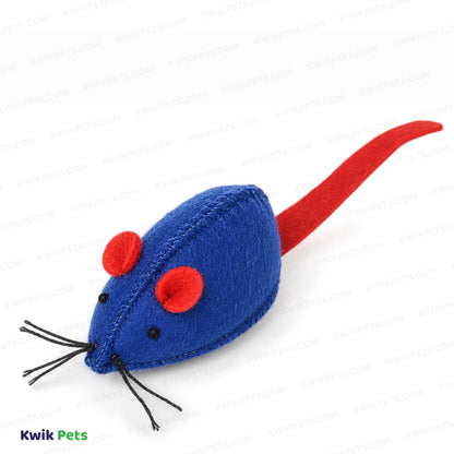 Front 3 of Spot Felt Mice Cat Toy with Catnip Assorted 6 Count 6-in