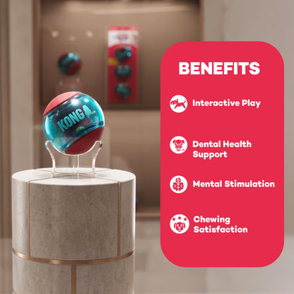 Benefits of KONG Squeezz Action Ball Dog Toy Red Medium