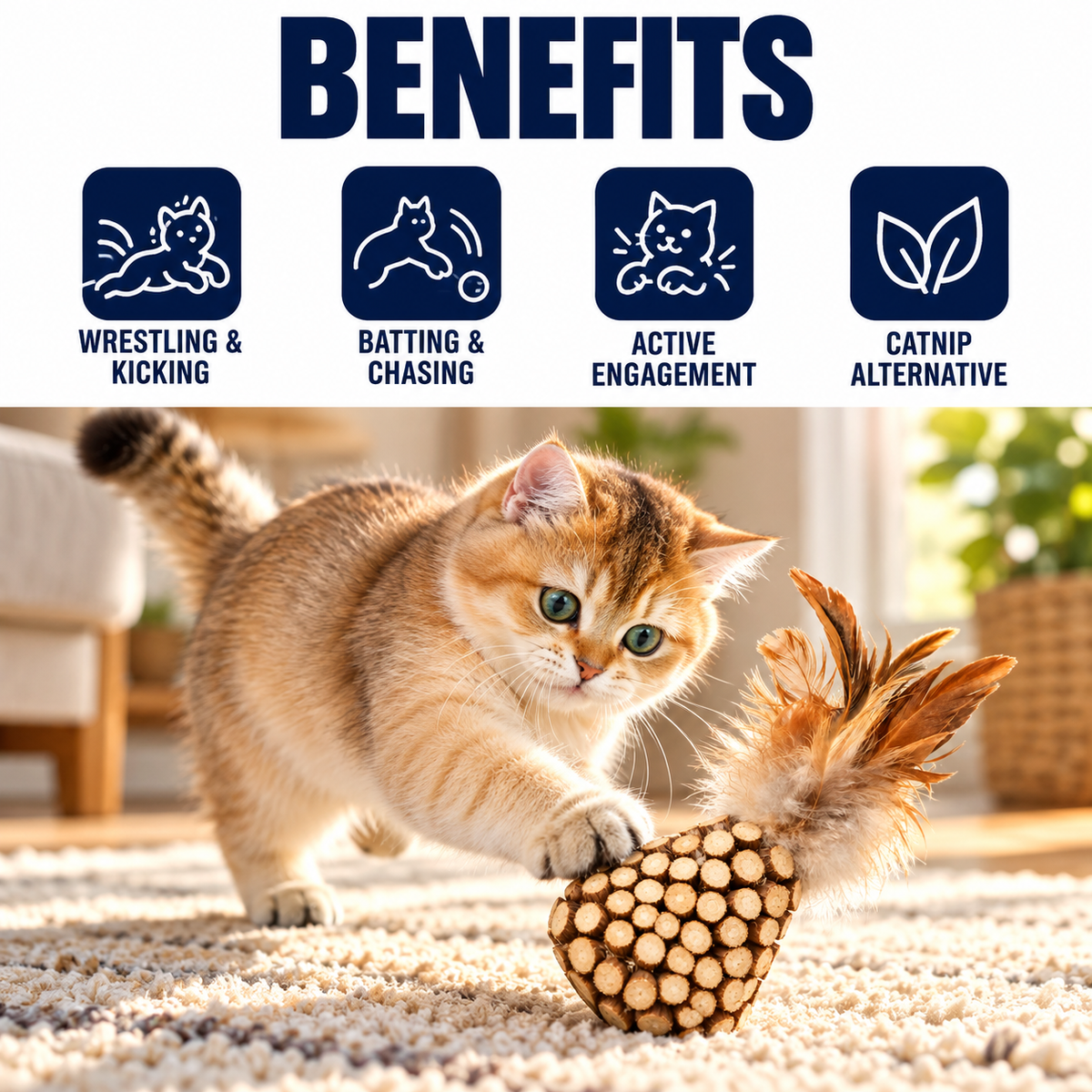 Benefits of Spot Silver Vine Chunky Cat Toy Assorted Tan/Brown 6-in