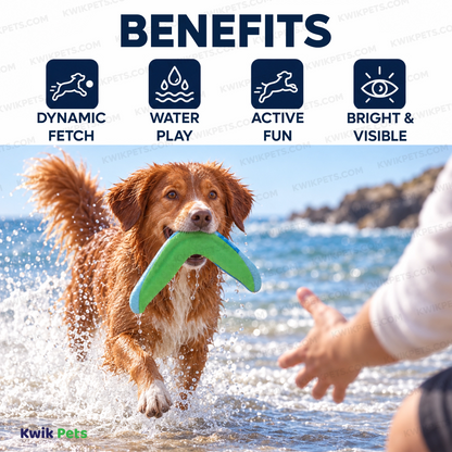 Benefits of Chuckit! Amphibious Dog Toy Boomerang Assorted Medium