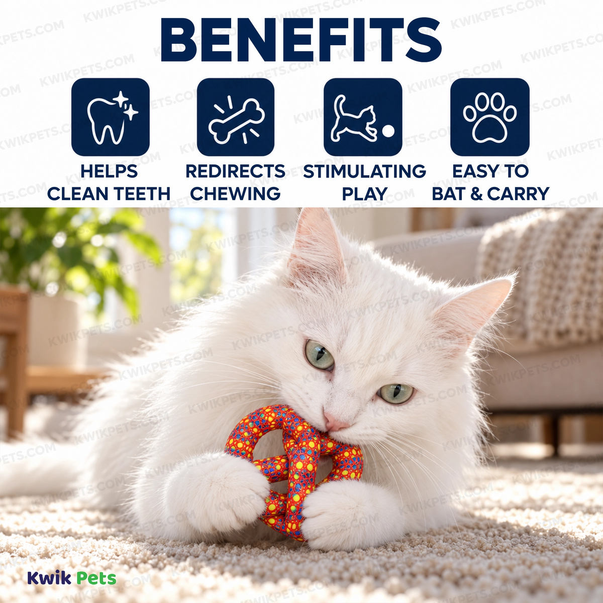 Benefits of Petstages Catnip Plaque Away Pretzel Dental Cat Toy Assorted One Size