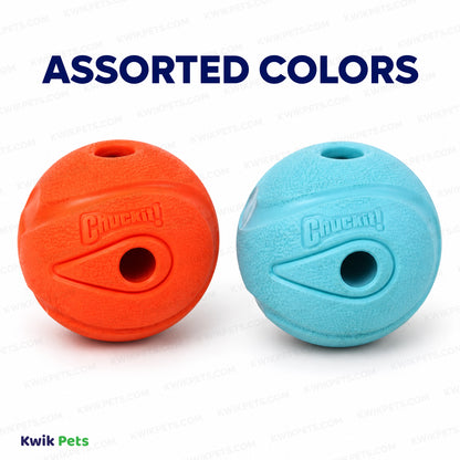 Assorted Colors of Chuckit! The Whistler Ball Dog Toy Assorted Medium 2 Count