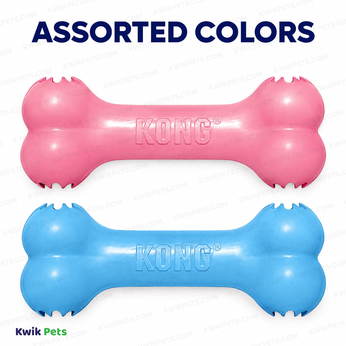 Assorted Colors of KONG Goodie Bone Puppy Toy Assorted Small