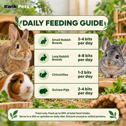 Feeding Guide Lines of Kaytee Healthy Bits Treat for Rabbits Guinea Pigs & Chinchillas 4.5-oz
