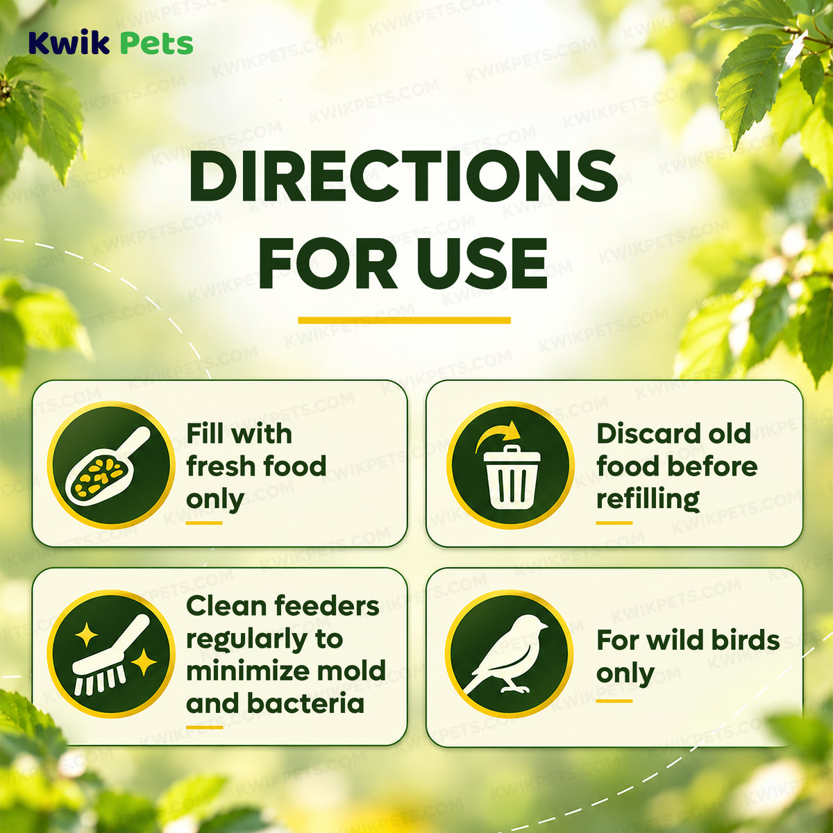 Directions for use of Kaytee Nyjer Finch Sock Wild Bird Food Instant Feeder Twin Pack 26-oz