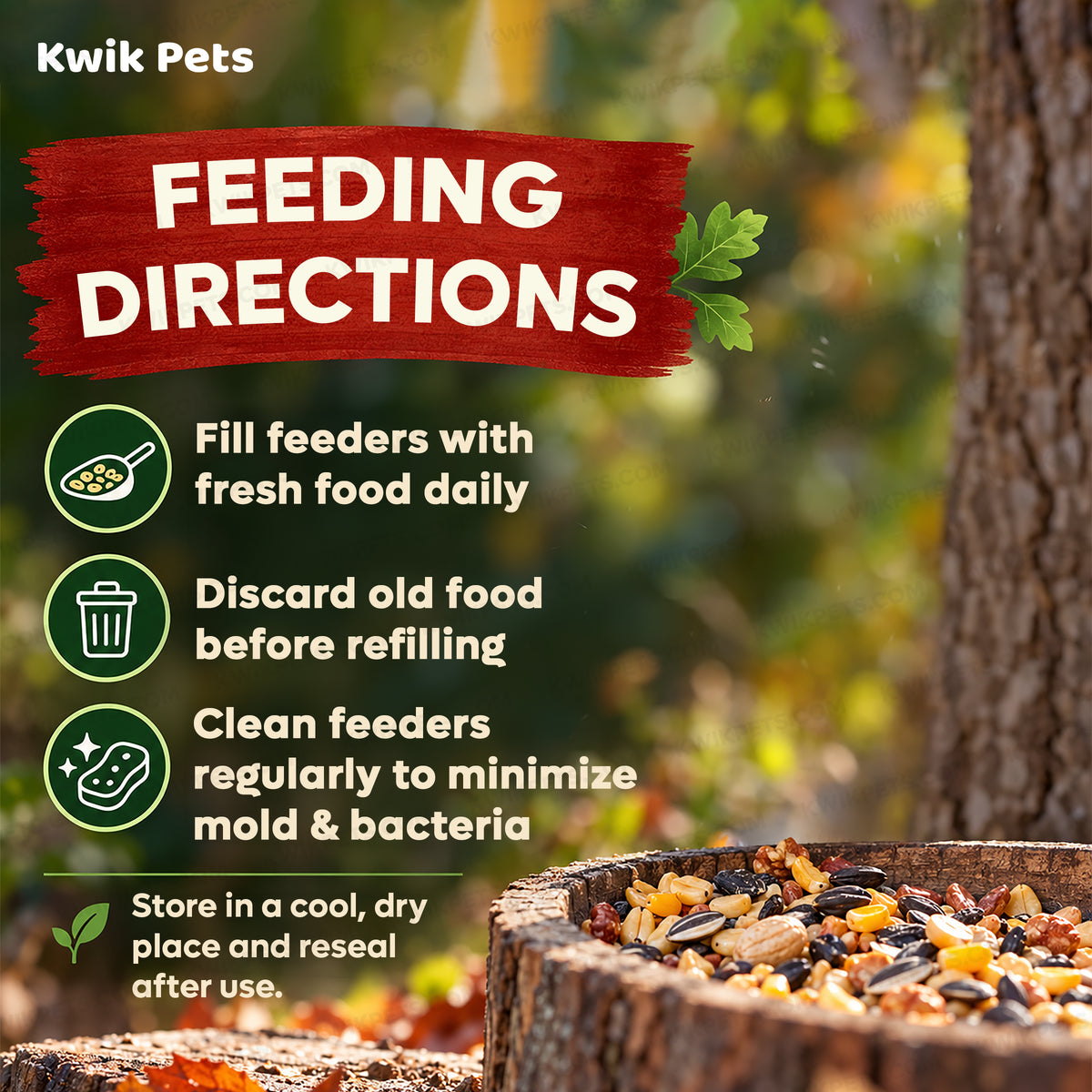 Feeding Guide Lines of Kaytee Squirrel & Critter Blend Wildlife Food 10-lb
