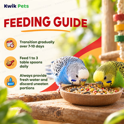 Feeding Guide Lines of Kaytee Fiesta Parakeet Food 4.5-lb