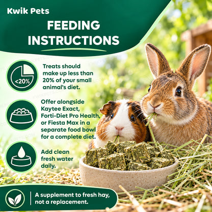 Feeding Guide Lines of Kaytee Timothy Hay Blend Cubes for Small Animals 1-lb