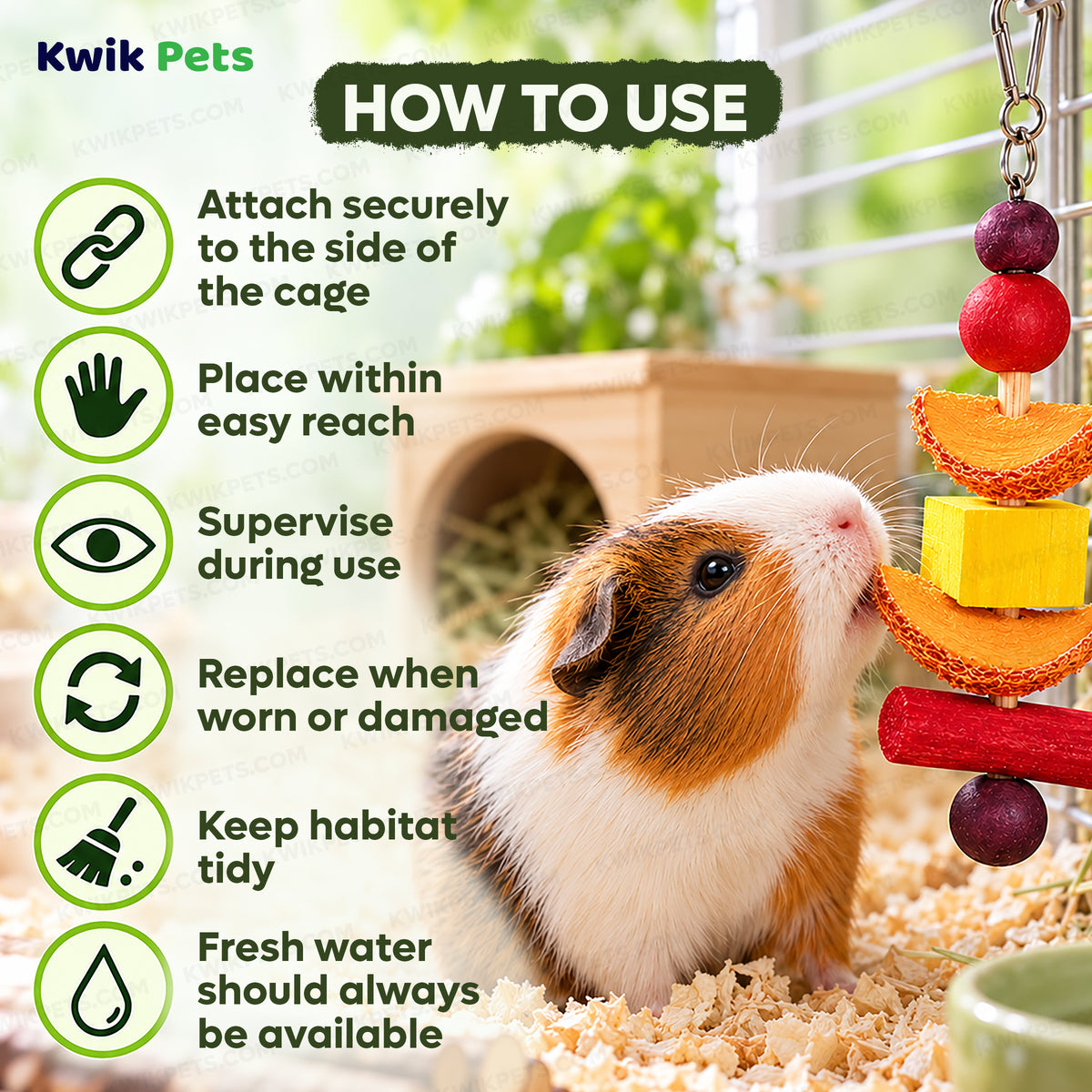 Feeding Guide Lines of Kaytee Perfect Chews Guinea Pig Toy 1 in X 2.5 in X 9.3 in